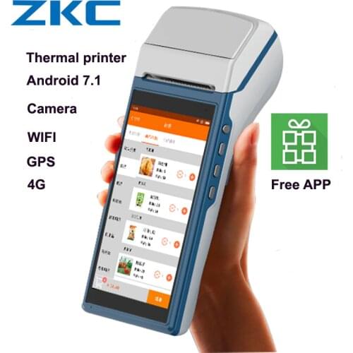 New cash register model ZKC5502 built in 58mm thermal printer/camera/scanner/NFC/3G/4G/WIFI/Bluetooth all in one pos machine
