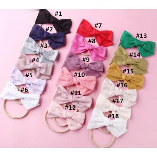 MengNa 2019 new 3.6" Newborn Cotton Fabric Bow Headband Buotique Girls Hair Bows Headbands Kids Hair Accessories 36pc/lot