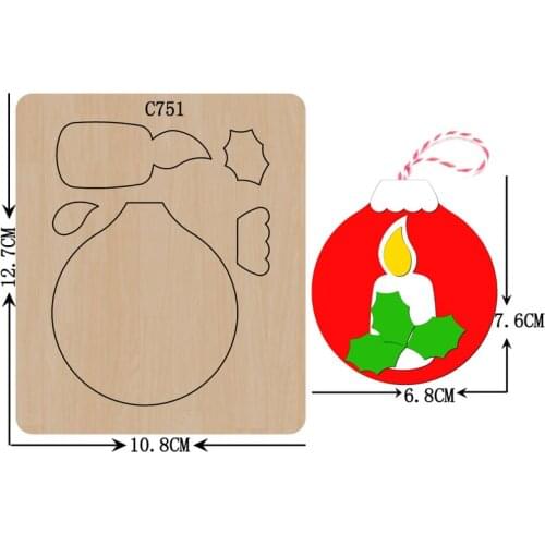 New Christmas ornaments Wooden die Scrapbooking C-751 Cutting Dies Multiple sizes