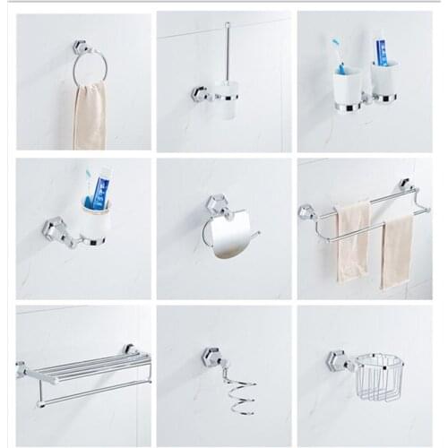 New Modern sanitary hardware set chrome Finished Bathroom Accessories Products ,Towel Holder,Towel Bar towel ring set