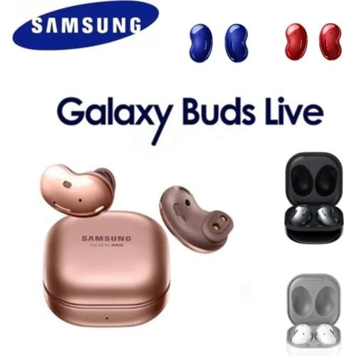 Original Samsung Galaxy Buds Live, BUDSLIVE True Wireless Earbuds w/Active Noise Cancelling Wireless Charging Case Red blue gold