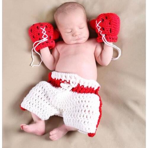 Photography Props Baby Infant Toddler Boxing Gloves Pant Suit Props Costume Studio Photography Clothing fotografia новорожденным