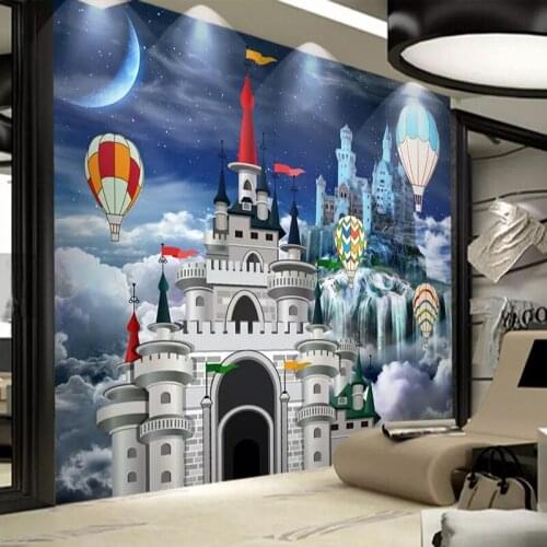 Custom Mural Wallpaper 3D Castle Fairy Tale Photo Wall Painting Childrens Bedroom Cartoon Background Wall Decor Papel De Parede
