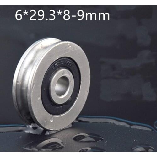 1pc 6*29.3*8mm 440C stainless steel pulley wire rope wheel waterproof and rustproof non SUS304 bearing U groove wheel