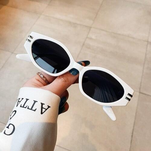 1PC Irregular Cat Eye Sunglasses Women Vintage Oval Blue Tea Eyewear Men Shades UV400 Sun Glasses Fashion