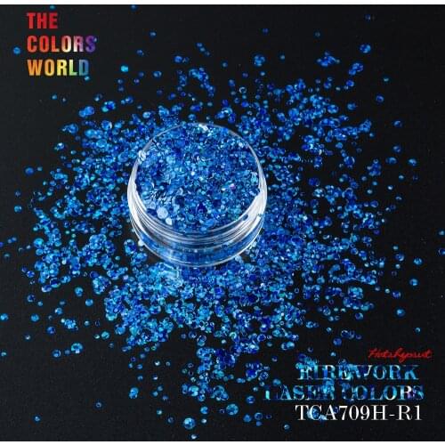 TCA709H Fireworks Laser Dark Blue 3D Colorful Round Shape 4 Kind Size Nail Glitter nail art decorations makeup facepainting DIY