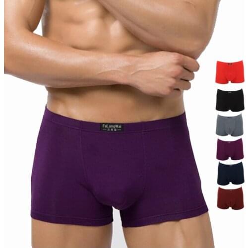 Free Shipping Men bamboo fibre panties trunk u sexy plus size transparent modal cotton boxer panties 4pcs/lot