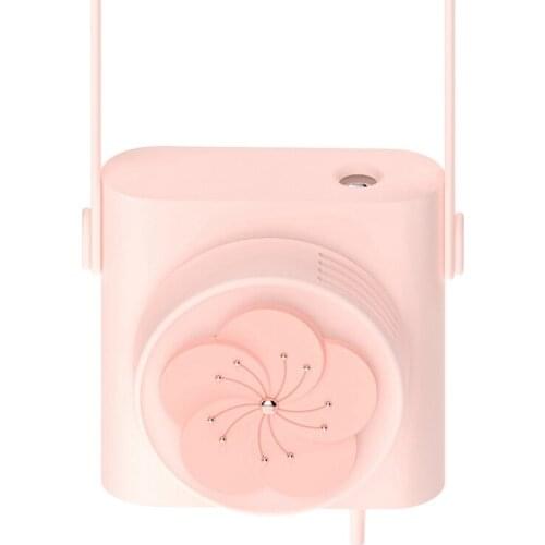 AU42 -Leafless Fan, Outdoor Mini Portable Spray Hanging Neck Fan with Humidifier USB Charging for Office, Home