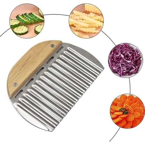 Wave Onion Potato Slicer Cutter Wrinkled French Fries Salad Corrugated Cutting Stainless Steel Kitchen Cucumbers Wave Cutter