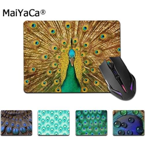 Maiyaca High Quality Peacock Feathers Anti-Slip Durable Silicone Computermats Smooth Writing Pad Desktops Mate gaming mouse pad