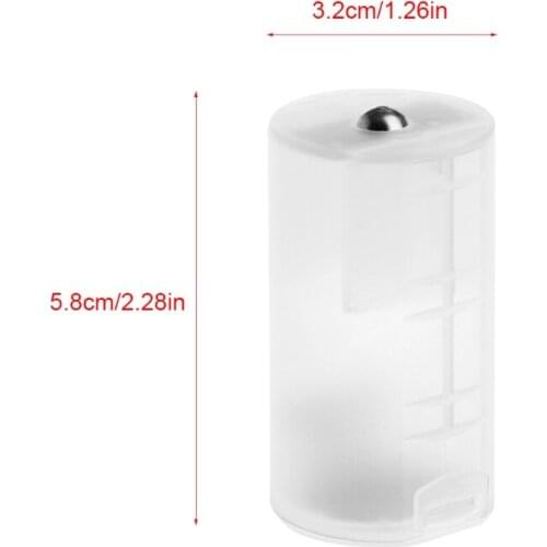 1PC 2 AA To D Size Battery Holder Converter Adapter Switcher Plastic Case Box 1XCE