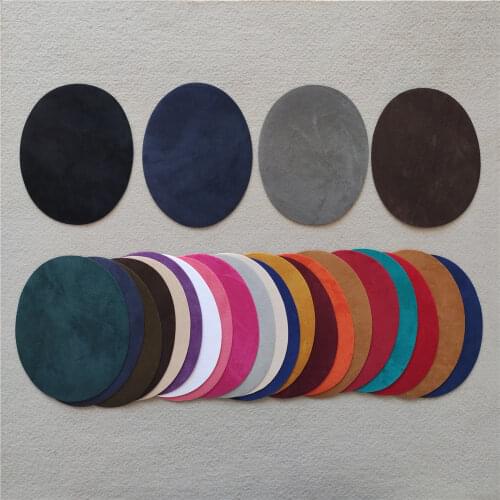 Oval Flocking Iron on Patches for Clothing Stickers Stripes Jacket Elbow Appliques on Clothes Sweater Embroidery Backpack Badges