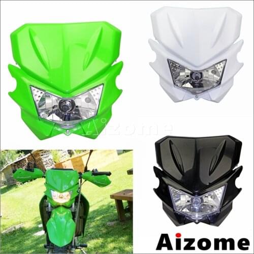 12V Motocross Headlight Headlamp 35W Bulb Head Light For Kawasaki KX125 250F 450F 450R KLX450 KLX 150 Supermoto Dirt Bike Enduro