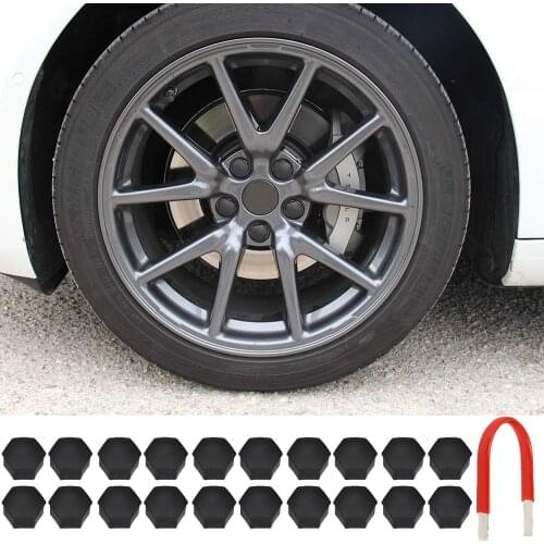 Car 20pcs for Tesla Model 3/X/S Wheel Covers Protection Caps Wheel Nuts Covers Nut Caps Hub Screw Protector Dust Proof Bolt