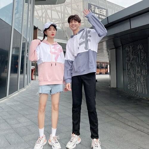 【 2066】New preppy hoodie for couples with long sleeves couples clothes couples clothing