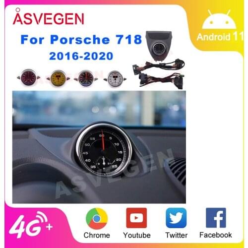Car Stopwatch For Porsche 718 2016-2020 Interior Dashboard Center Clock Compass Time Electronic Meter Clock Accessional