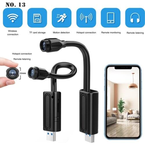Mini WiFi Cameras Wireless Small Nanny Cam, USB Plug 1080P HD Security Camera + App Live Streaming, Motion/Sound Detection Home
