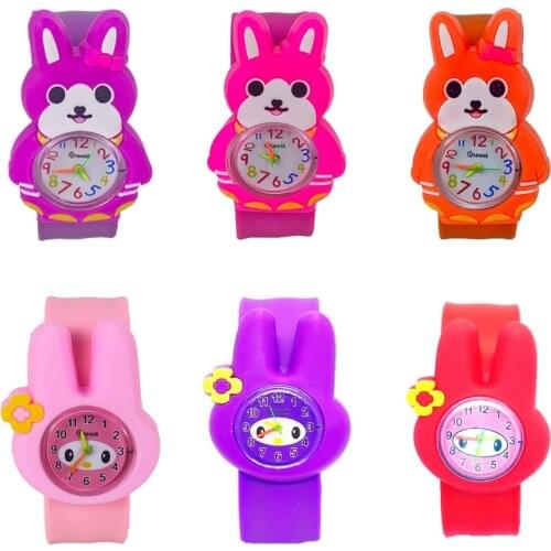 Dropshipping Children Watch Cartoon Rabbit Shape Sports Quartz Watch for Baby Boy Girl Learning Hours Toy Clock Reloj Hombre