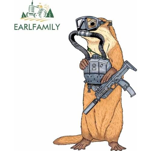 EARLFAMILY 13cm x 8.1cm For Otter Car Truck Decal Fashion Car Stickers Vinyl Material Waterproof for SUV JDM ATV SUV Decoration