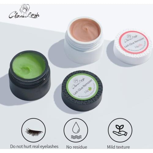 GLAMLASH 12g Eyelash Glue Remover Fruit Flavour Remover Cream for Eyelash Extensions Fragrancy Smell Remover Makeup Tools