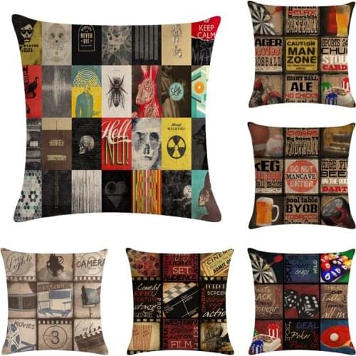 Lattice Photo Pattern Cotton Linen Throw Pillow Cushion Cover Home Decoration Sofa Bed Decor Decorative Pillowcase