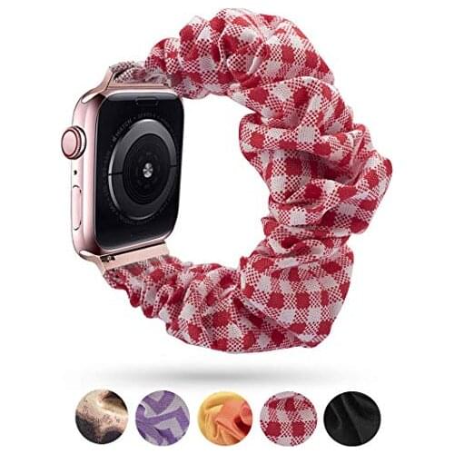 Cotton Elastic strap Compatible with Apple watch 44mm 42mm 40mm 38mm Woman replacement bracelet belt for iwatch 6 5 4 3 2 1 SE