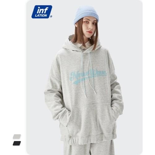 INFLATION Oversized Hoodies For Men Women Winter Thick Warm Fleece Hoodie 2021 Trendy Rainbow Cool Hoodies Men Streetwear