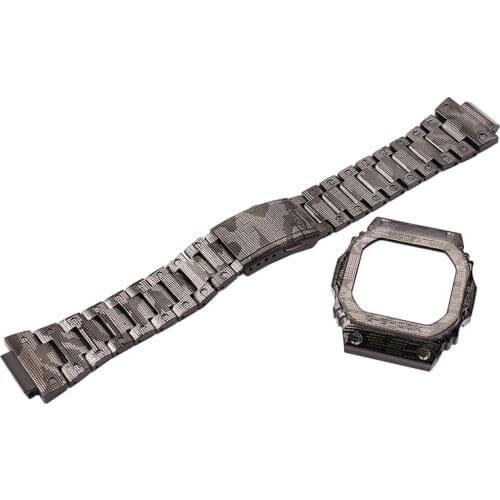 316 Stainless Steel Camouflage Strap Case Mens DW5600 Series GW5000 5610 Watch Band Bracelet Accessories For Casio G-SHOCK Lady