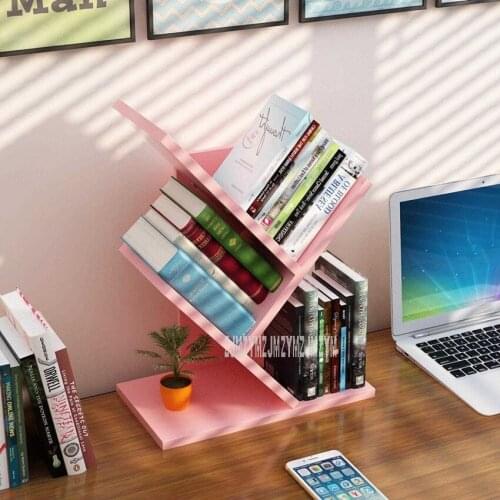 Creative Desktop Tree Shape Bookshelf Wood Multilayer Books Organizer Desktop Bookends Studyroom Desk Accessories Office Suplies