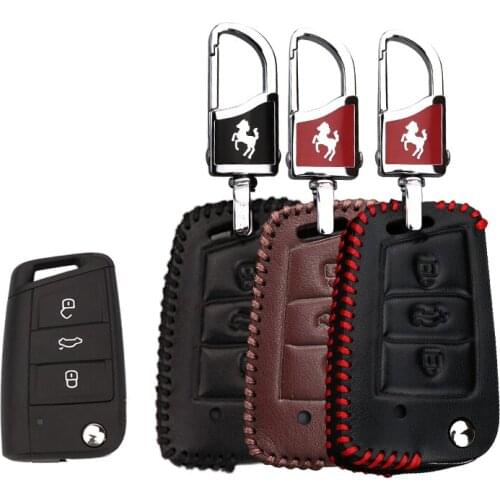 KUKAKEY Leather Car Key Case Fob Cover For Skoda Octavia 2 3 A7 Rapid Fabia Superb Kodiaq Karoq Citigo Yeti Key Shell Holder