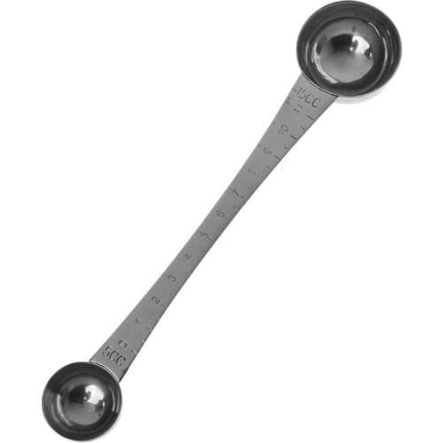Stainless Steel Double Ends Measuring Spoon With Scale Coffee Scoop Tablespoon 77UD