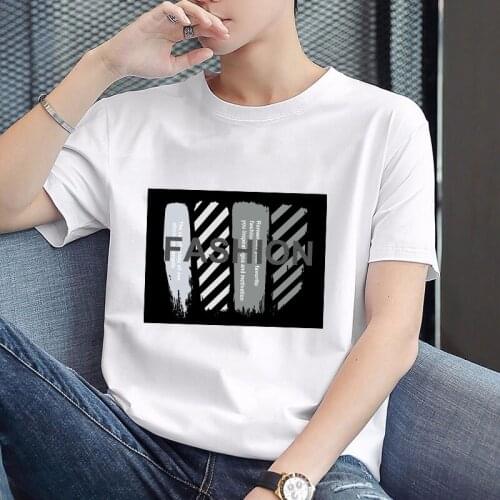 Fashion Summer Mens Top Tshirts Short Sleeves O-Neck Tees Slim Black/White Cotton T-Shirt For Men Gifts Plus Size M-4XL Clothes