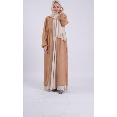 Muslim Abaya Polka Dot Dress Mesh Hijab Open Kimono Mujer Cardigan Kaftan Dubai Arabic Eid Ramadan Turkish Islamic African