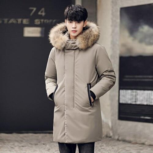 B new High-quality Men down jacket Winter Thick Warm Coat Parka with Fur Collar Fashion Jackets men Parkas plus size 3XL
