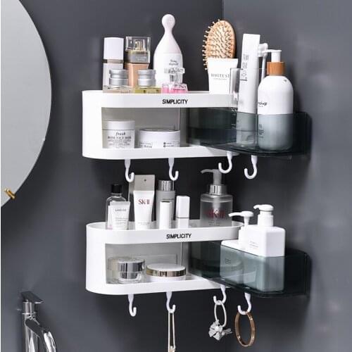 Corner Wall Mounted Bathroom Shelf Shampoo Cosmetic Storage Rack Kitchen Shelf Organizer Household Items Bathroom Accessories