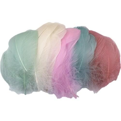 Natural Goose Feathers Plumes 8-12cm Colourful Swan Feather Plume for Home Decoration Craft DIY Jewelry Decoration 100pcs