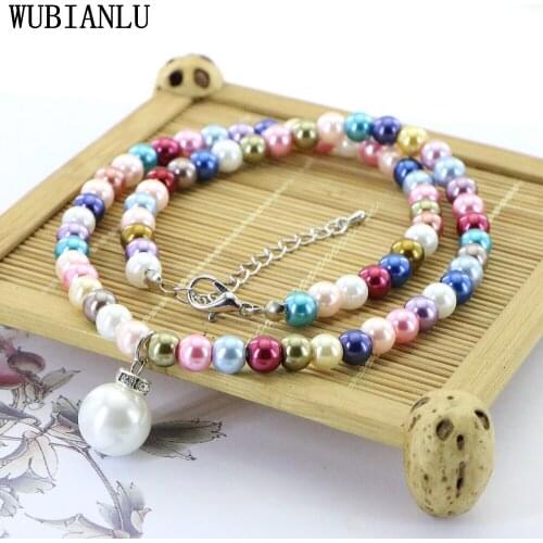 New 3 Style Candy Simulation Pearl Necklace Women In Pendant Necklaces Charming Girl Party Jewelry T263