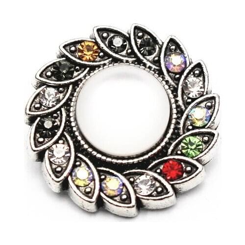 Newest 6pcs/lot Colourful Rhinestone Snap Buttons Crystal Sanp Charms Fit Women Snap Bracelet Replaceable Buttons DIY Jewelry