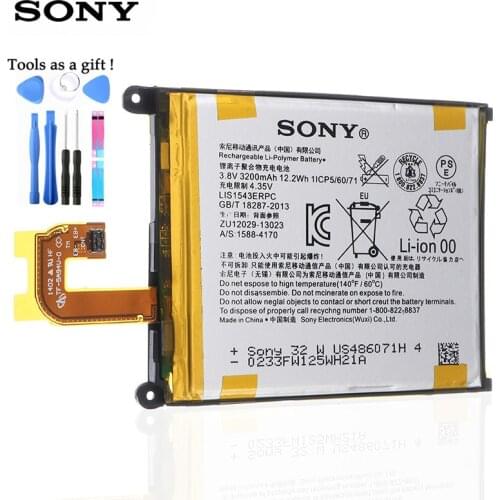 Original Replacement Sony Battery For SONY Xperia Z2 L50w Sirius SO-03 D6503 D6502 LIS1543ERPC Genuine Phone Battery 3200mAh