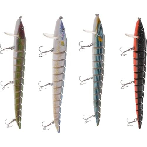 Plastic 12 Segments Multi-jointed Fishing Lure Eel Lures Trout Swimbait For Saltwater Freshwater Fishing