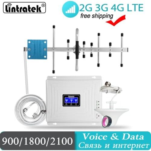 Local Signal Repeater GSM 2G 3G 4G Cell Phone Booster Tri Band Mobile LTE Cellular GSM DCS WCDMA 900 1800 2100 Signal Amplifier