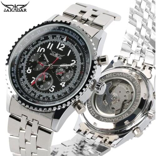 Luxury Mens Automatic Mechanical Watch Stainless Steel Band Mechanical Watch for Teenagers Business Mechanical Watches for Man