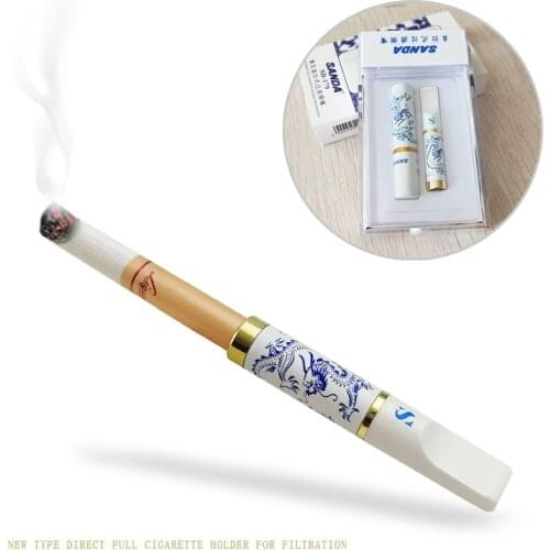 New Type Direct Pull Cigarette Holder for Filtration Can Recycle Tar Nicotine in Cigarettes,Smoking Pipe is Health Smokers Gift