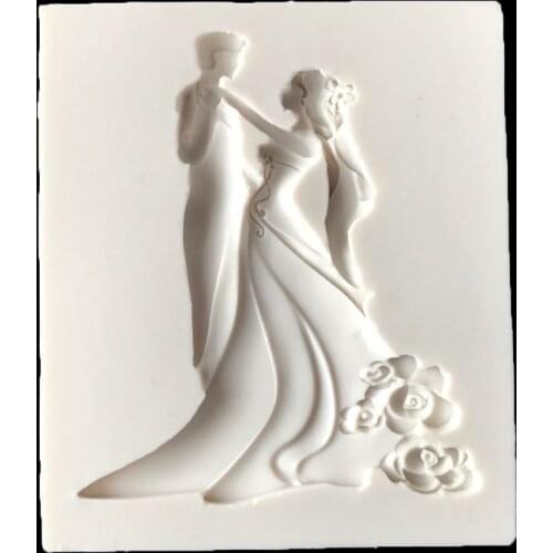 Sugarcraft Dancing couple Shape silicone mold fondant mold cake decorating tools chocolate gumpaste mold X189