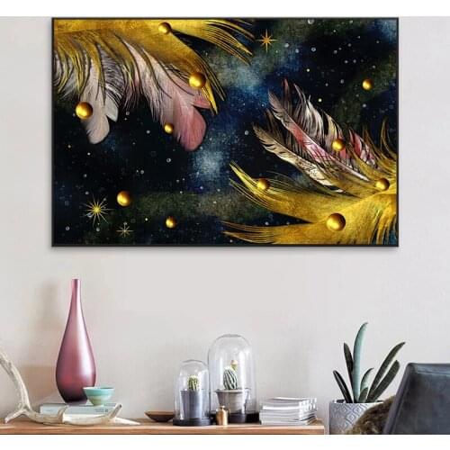 Nordic Abstract Art Pearl Feather Canvas Painting Wall Art Posters Prints Wall Pictures for Living Room Home Wall Cuadros Decor