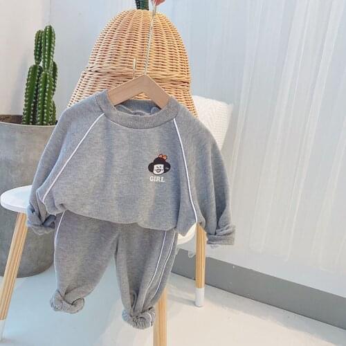 Toddler Girls Sports Suits Casual Letter Print Sweatshirt Pants Two-piece Set For Girl 2 3 4 5 6 Y Baby Kids Fashion Tracksuits