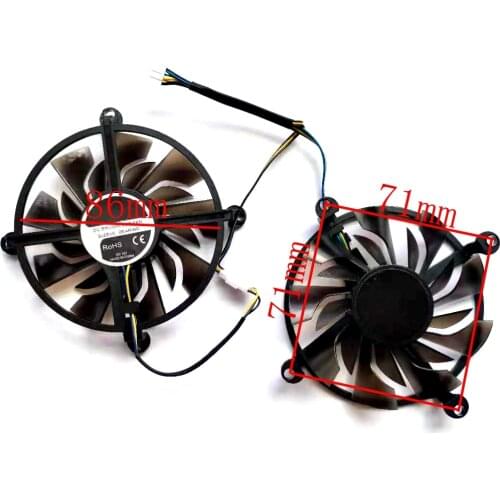 2pcs/lot 71x71x71x71mm 4pin cooling fan for ZOTAC GTX950 GTX960 GTX1060 graphics card fan