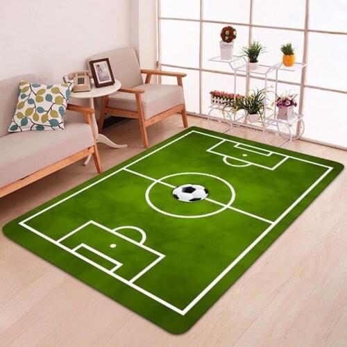 WUJIE Carpet for Living Room Europe Style Basketball/Football Pattern Rugs for Children Rooms 3D Rug for Bedroom Home Decoration