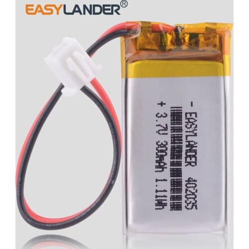 XHR-2P 2.54 402035 core 300mAh 3.7V polymer battery MP3 mobile speaker GPS loudspeaker story machine dvr smart Watch