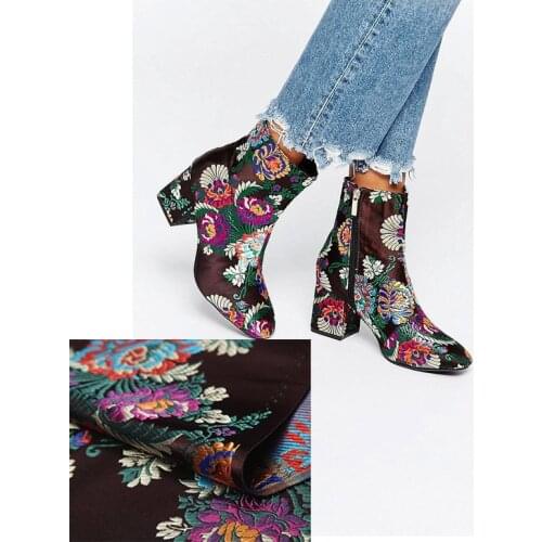 Retro Aesthetic Metallic Jacquard Brocade Fabric, flower3D jacquard fabric, yarn dyed fabric for Women Cheongsam,dress BY Meter